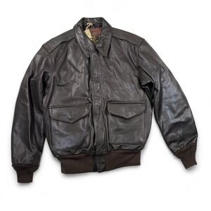 Cockpit A-2 Jacket Goatskin Leather Mens 38 USA NWT‎ U.S.A.F. 21st Century